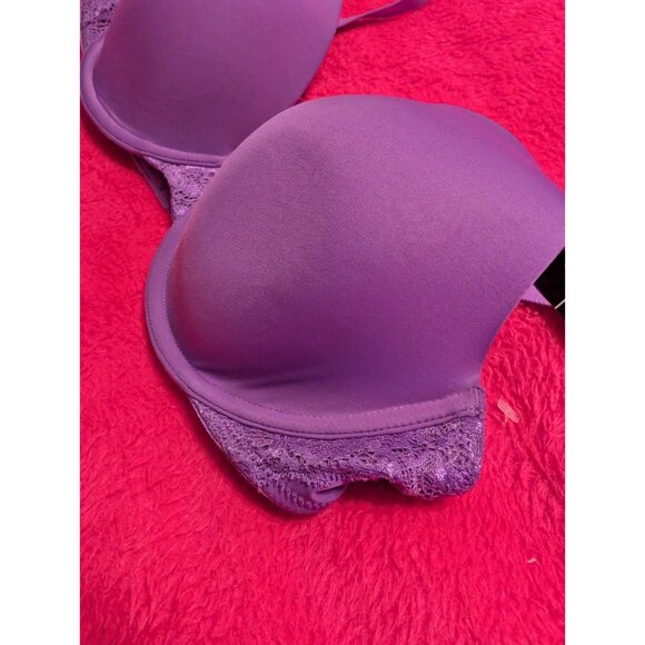Maidenform Sweet Nothings Purple T-Shirt Bra Lace Trim Style SN1321 38B NWT - Picture 2 of 9